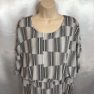 Christopher & Banks black & white dress, large